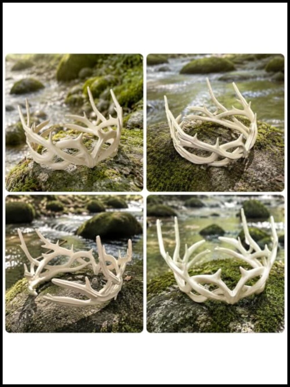 Elf Antler Headpiece - Fantasy Cosplay Crown for Renaissance Fair, LARP - Picture 3 of 6